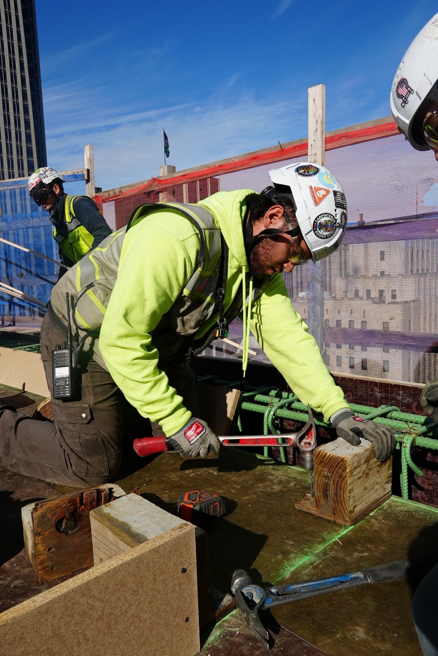 Worker on Mutual of Omaha Project